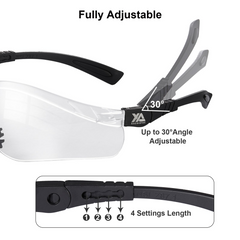 xaegistac Shooting Glasses Anti-fog Shooting Range Eye Protection, Adjustable Safety Glasses with Zipper Hard Case