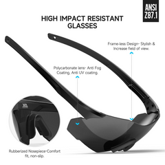 xaegistac Safety Glasses-Anti Fog Shooting Glasses, Wide field of View, Soft Nose Pad for Shooting, Hunting, Airsoft Outdoors