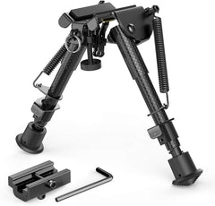 Xaegistac 6-9 Inches Carbon Fiber Rifle Bipod with Quick Release Adapter for Picatinny Rail,Lightweight, Stable Design, and Adjustable Legs for Hunting and Shooting