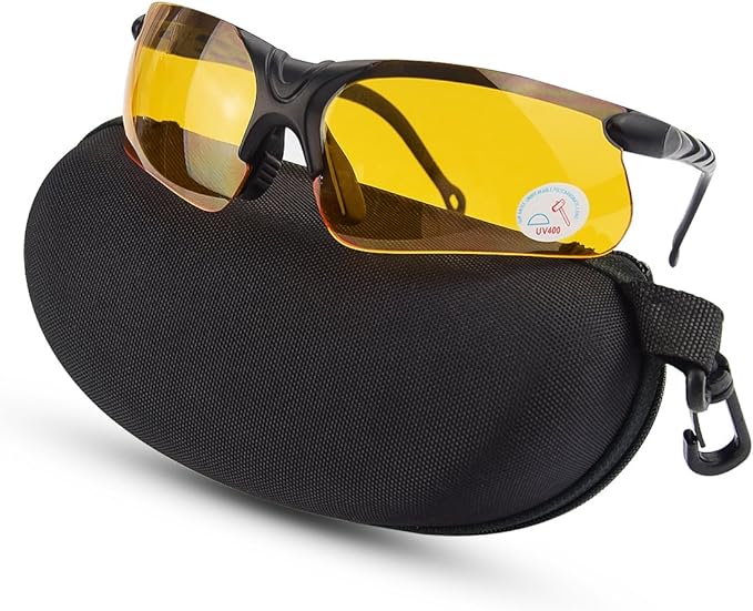 Xaegistac Shooting Glasses with Case Anti Fog Hunting Safety Glasses for Men Women(Yellow)