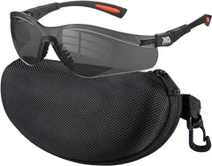 xaegistac Shooting Glasses Anti-fog Shooting Range Eye Protection, Adjustable Safety Glasses with Zipper Hard Case(Black Orange Frame Gray Lens)