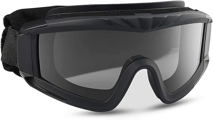 Xaegistac Airsoft Goggles Tactical Safety Goggles Anti Fog Glasses Hunting Cycling(Black)