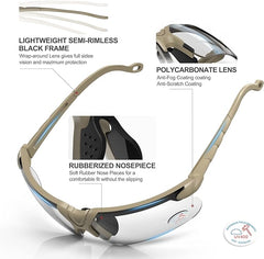 Xaegistac Shooting Glasses with Case Anti Fog Hunting Safety Glasses for Men Women