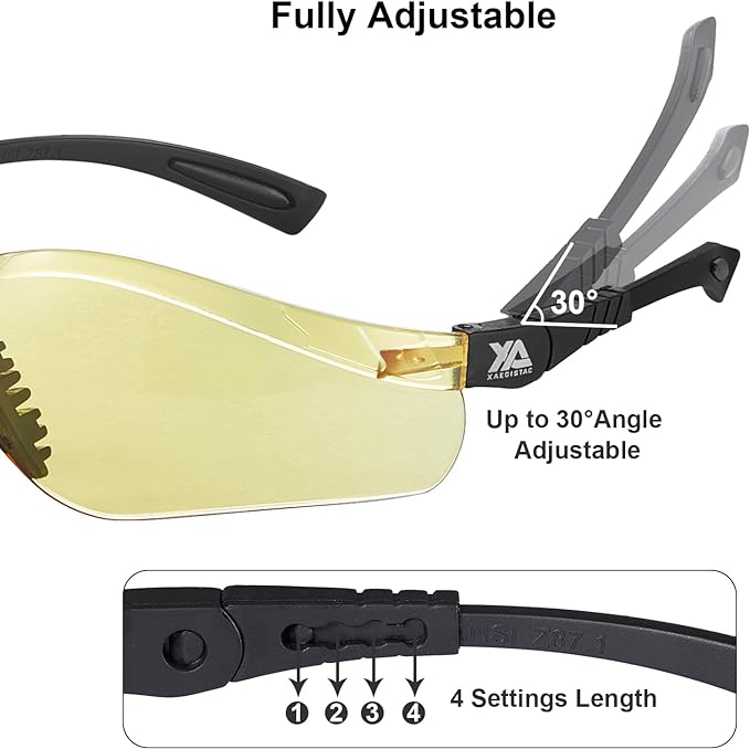 xaegistac Shooting Glasses Anti-fog with Zipper Hard Case