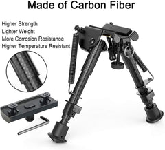 Xaegistac Carbon Fiber Rifle Bipod - 6-9 Inches with Mlok Adapter