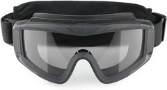 Xaegistac Airsoft Goggles Tactical Safety Goggles Anti Fog Glasses Hunting Cycling(Black)