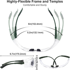 xaegistac Shooting Glasses Anti-fog Shooting Range Eye Protection, Adjustable Safety Glasses with Zipper Hard Case(Army Green Frame Clear Lens)