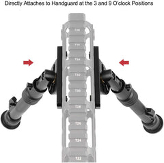 Xaegistac 5.7" to 8" Rifle Bipod Adjustable Compatible with Mlok Hand-Guard, Matte Black