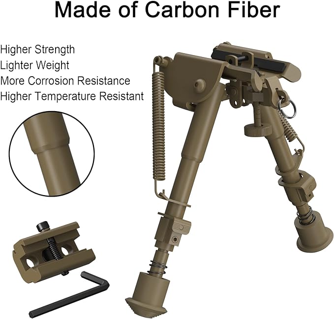 xaegistac Rifle Bipod Adjustable 6-9 Inch Bipods