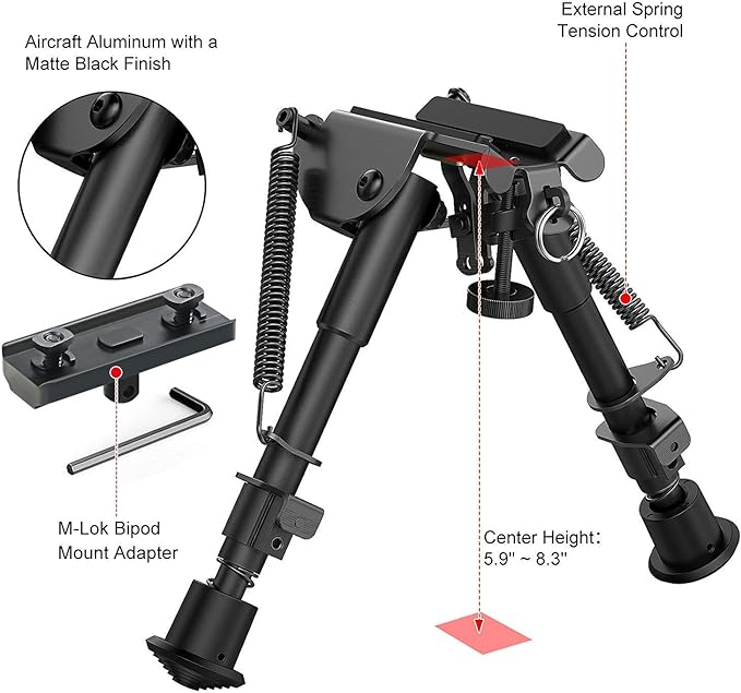 xaegistac Rifle Bipod Adjustable 6-9 Inch Bipods