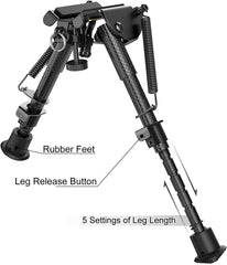 Xaegistac Carbon Fiber Rifle Bipod - 6-9 Inches with Mlok Adapter