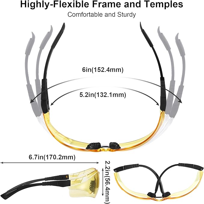 xaegistac Shooting Glasses Anti-fog with Zipper Hard Case