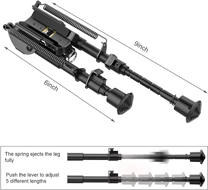 xaegistac Rifle Bipod Adjustable 6-9 Inch Bipods