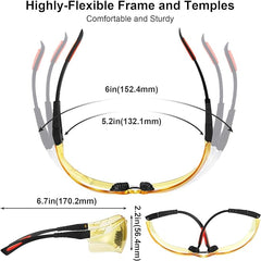 xaegistac Shooting Glasses Anti-fog Shooting Range Eye Protection, Adjustable Safety Glasses with Zipper Hard Case(Black Orange Frame Yellow Lens)