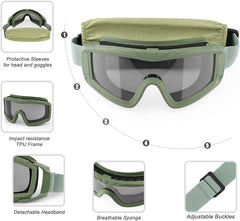 Xaegistac Airsoft Goggles Tactical Safety Goggles Anti Fog Glasses Hunting Cycling