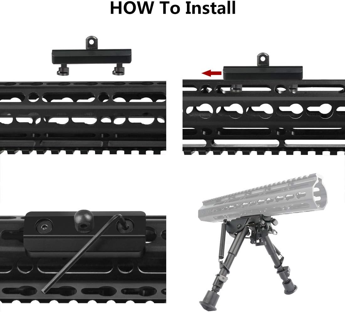 Xaegistac Keymod Bipod Adapter Mount for Keymod System - Includes 4 Keymod Screws & 4 Locking Nuts and 1 Wrench