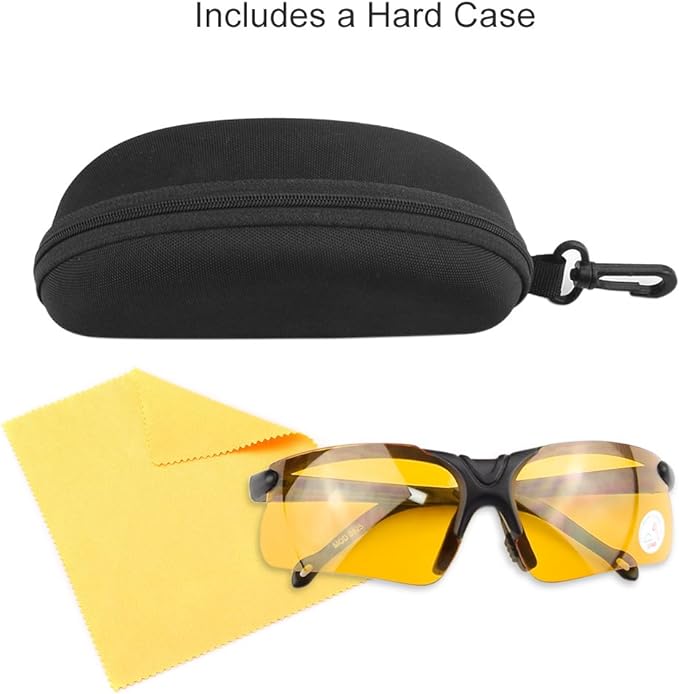 Xaegistac Shooting Glasses with Case Anti Fog Hunting Safety Glasses for Men Women(Yellow)