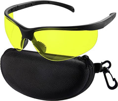 xaegistac Shooting Glasses Anti-fog Shooting Range Eye Protection,Comfortable Hunting Shooting Safety Glasses with Hard Case Black Frame & Yellow Lens