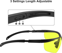 xaegistac Shooting Glasses Anti-fog Shooting Range Eye Protection,Comfortable Hunting Shooting Safety Glasses with Hard Case Black Frame & Yellow Lens