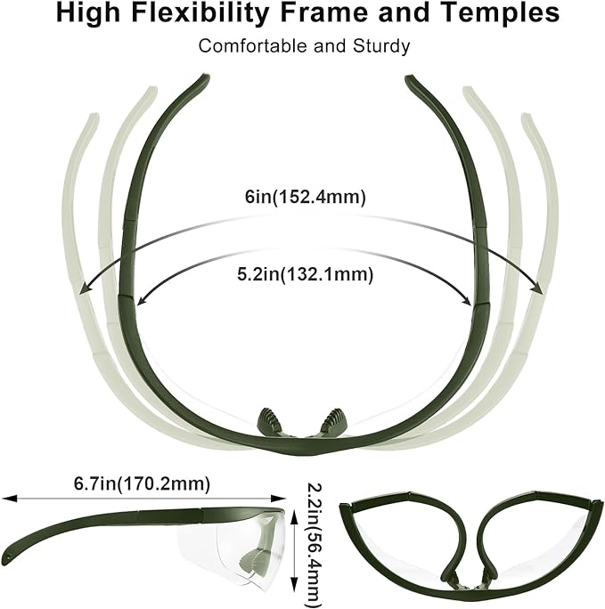 xaegistac Shooting Glasses Anti-fog Shooting Range Eye Protection,Comfortable Hunting Shooting Safety Glasses with Hard Case Army Frame & Clear Lens