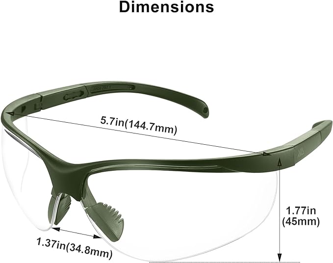 xaegistac Shooting Glasses Anti-fog Shooting Range Eye Protection,Comfortable Hunting Shooting Safety Glasses with Hard Case Army Frame & Clear Lens