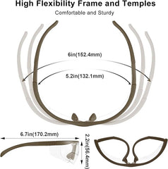 xaegistac Shooting Glasses Anti-fog Shooting Range Eye Protection,Comfortable Hunting Shooting Safety Glasses with Hard Case  Khaki Frame & Clear Lens