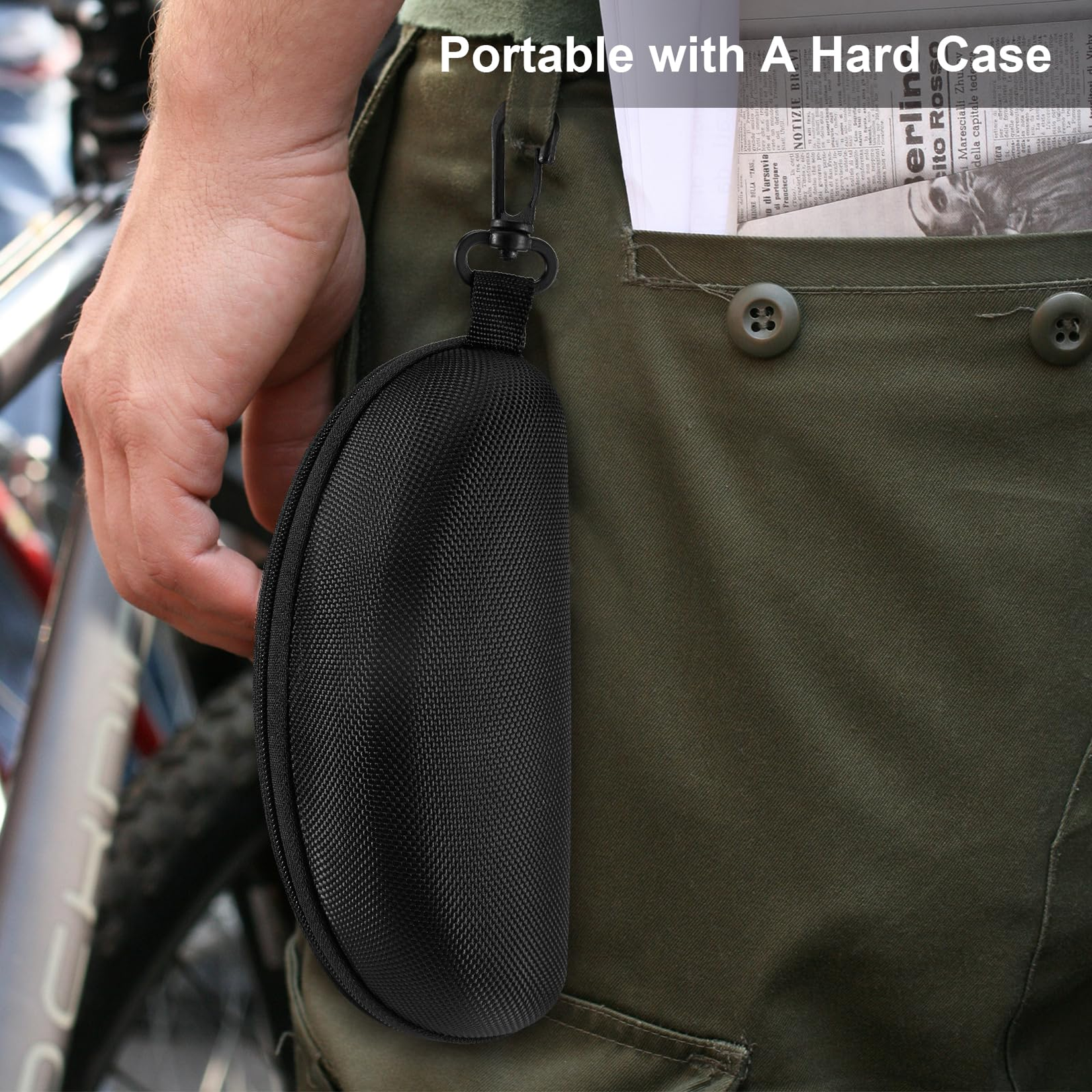 xaegistac Shooting Glasses Anti-fog Shooting Range Eye Protection, Adjustable Safety Glasses with Zipper Hard Case