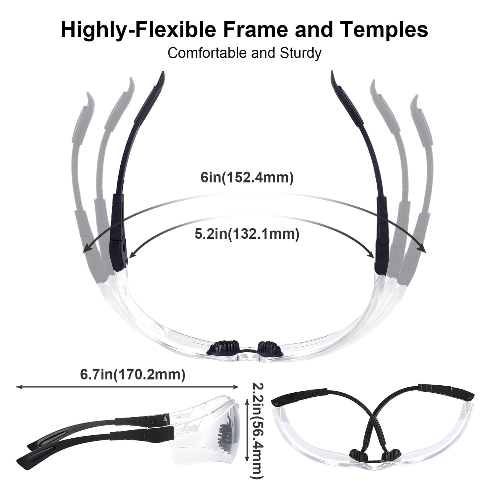 xaegistac Shooting Glasses Anti-fog Shooting Range Eye Protection, Adjustable Safety Glasses with Zipper Hard Case