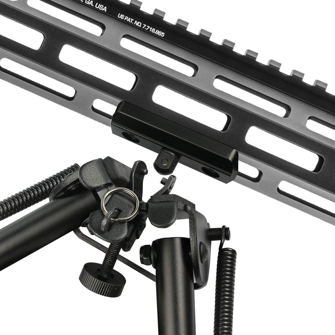 Xaegistac MLOK Bipod Adapter Mount Fits on Mlok System - Mlok Sling Stud - Includes 4 T-Nuts & 4 Screws and 1 Wrench (Mlok bipod Adapter)