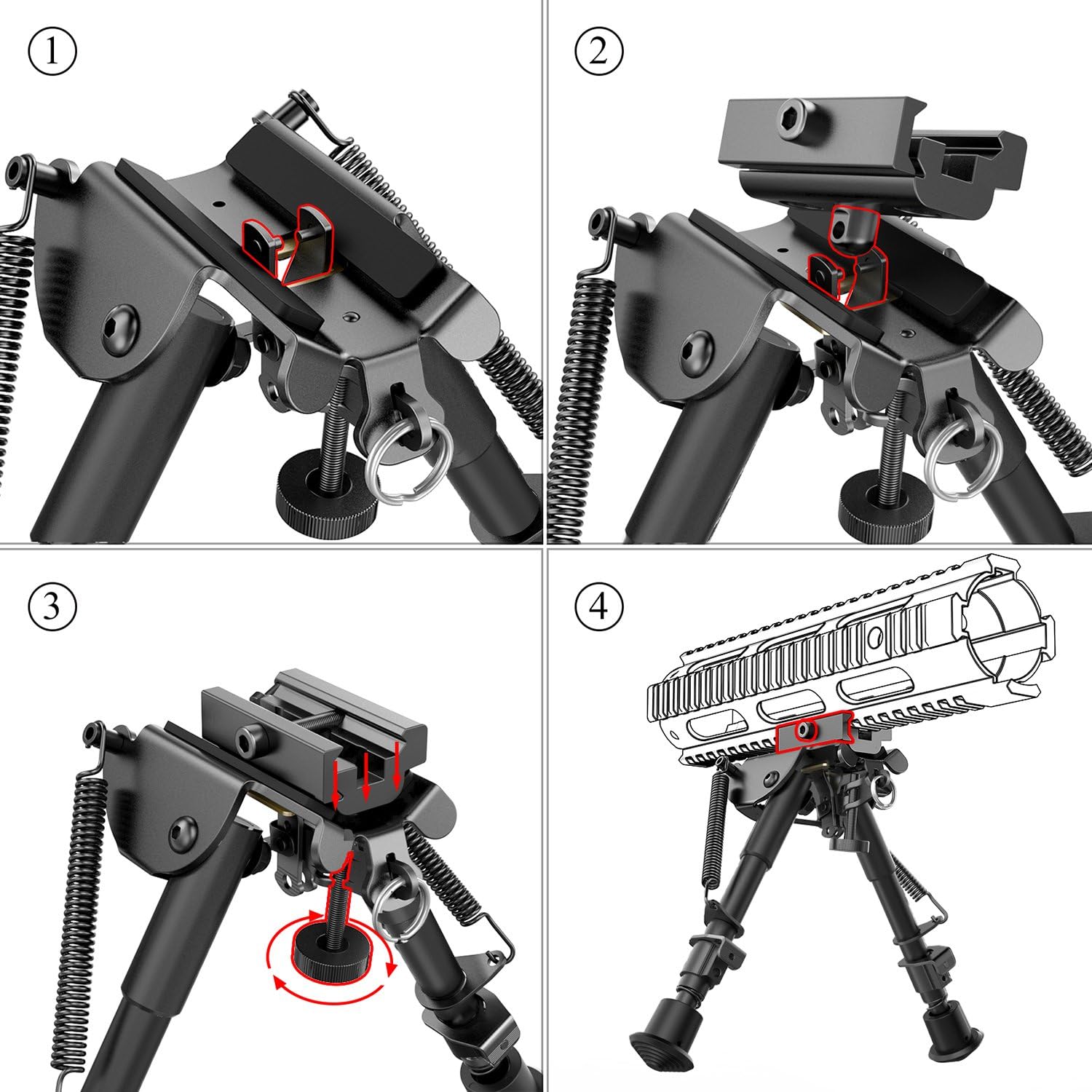 Xaegistac Rifle Bipod 6-9 Inch Adjustable Bipods for Picatinny Rail,2 in 1 Tactical Bipods for Rifles