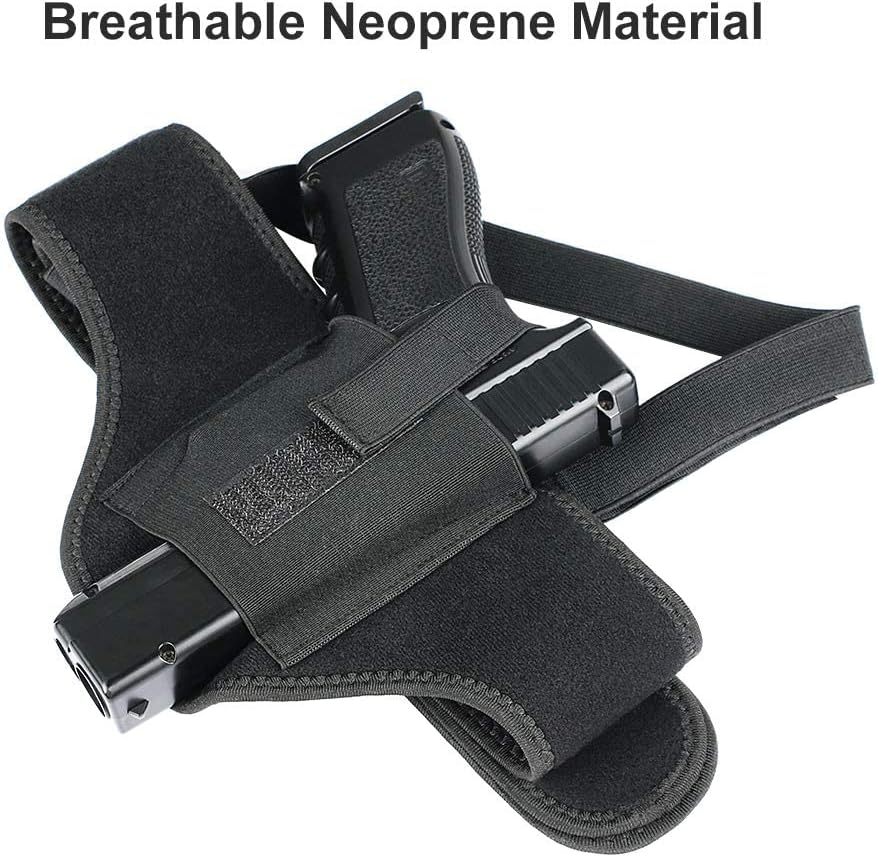 XAegis Shoulder Holster Under Arm Deep Concealment Gun Holster for All Pistols Right and Left Hand Breathable Neoprene