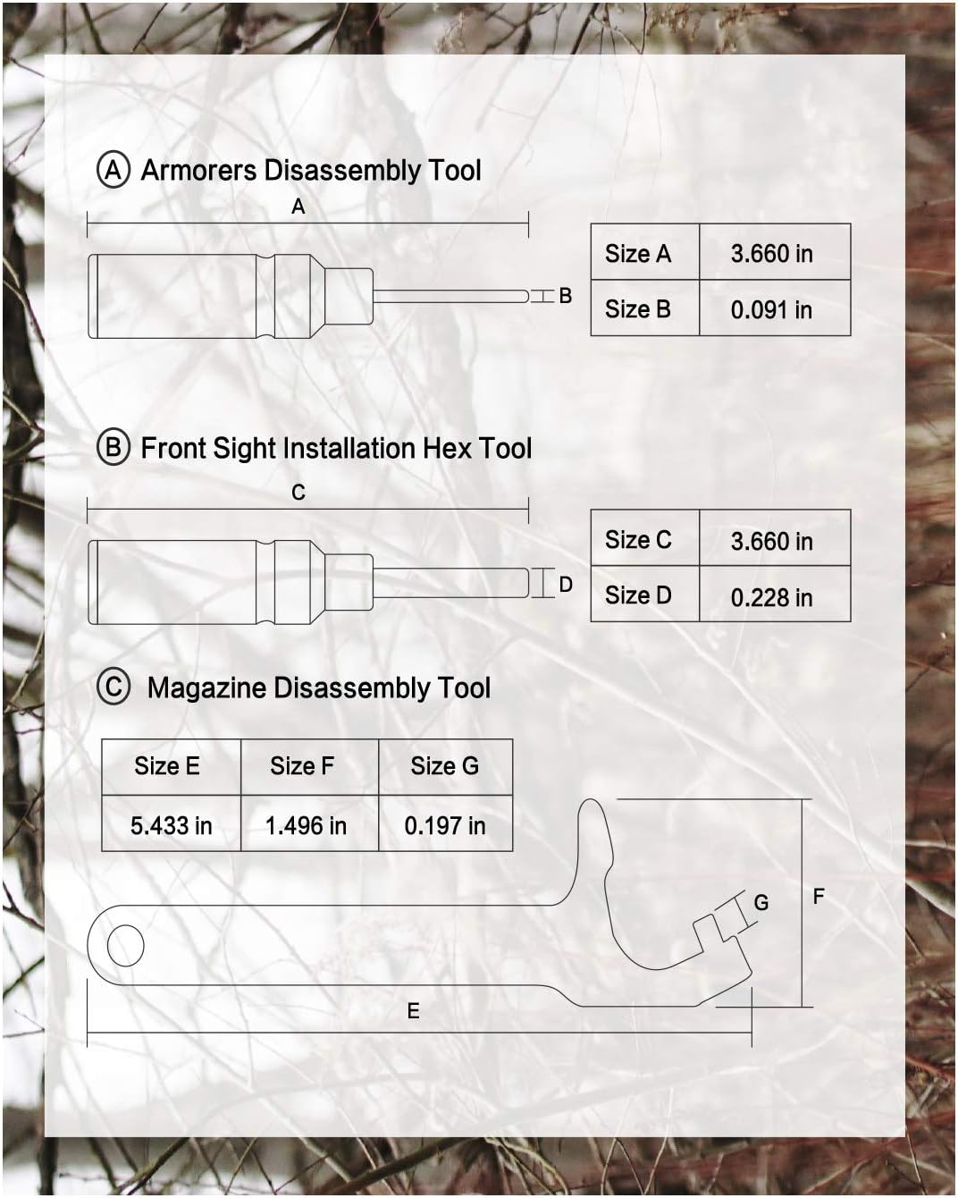 Xaegistac Glock Tool Set All Metal Magazine Disassembly Tool w/Armorers Punch Tool & Front Sight Installation 3/16 Hex Tool for Glock Accessories GT08