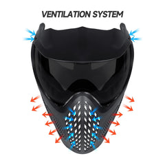 Xaegistac Paintball Mask-Intergrated Sun Visor Airsoft Mask, Wide Field of View, Anti Fog, Adjustable Headband for Paintball, Airsoft